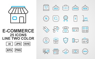 Sada ikon Premium Color E-Commerce 25 Color Pack