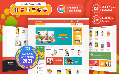 Tema PrestaShop adaptable para tienda de alimentos para mascotas