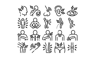 Body Ache Collection Elemente Set Vector Icon