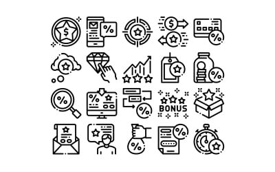 Бонус полювання колекції елементів встановити векторної Icon