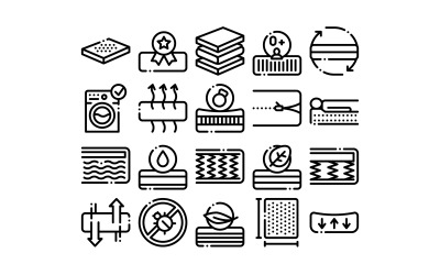Matras Orthopedische Collectie Set Vector Icon