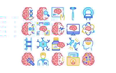 Набор Неврологии Медицины Векторный Icon