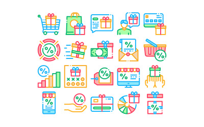 Treueprogramm für Kunden Set Vector Icon