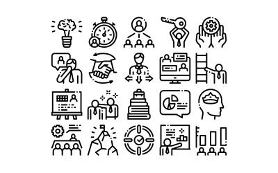 Mentor Relación Colección Conjunto Vector Icono