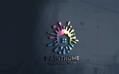 Paint Home Logo Vector Template