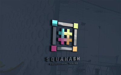 Plantilla de logotipo cuadrado Hashtag