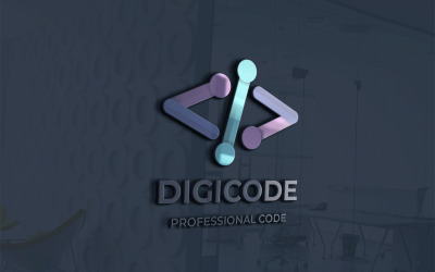 Plantilla de logotipo de código digital