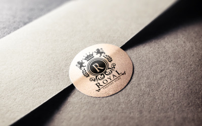 Szablon Logo Royal Crest Letter R.