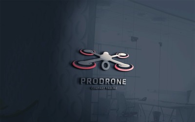 Vettore modello logo drone professionale
