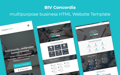 BIV Concordia - többcélú üzleti HTML webhelysablon