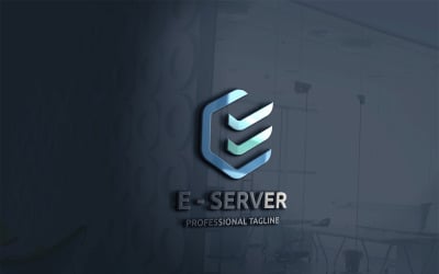 E - Server Letter Logo Template