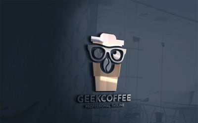 Geek Coffee Logo Template