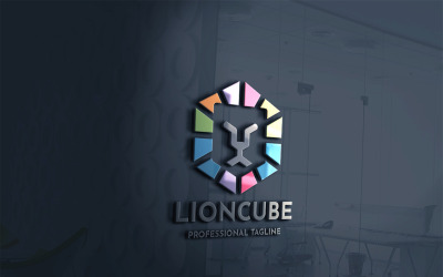 Lion Cube Logo Template