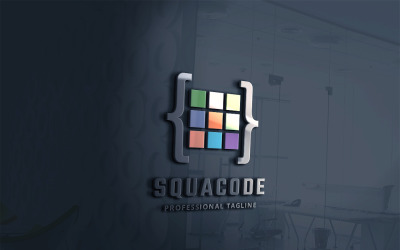 Modelo de logotipo de código Squa