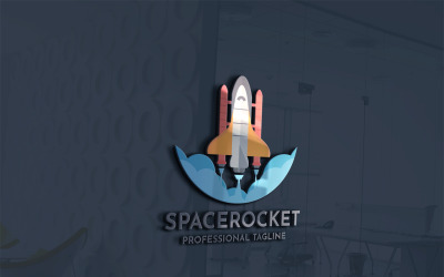 Plantilla de logotipo de cohete espacial
