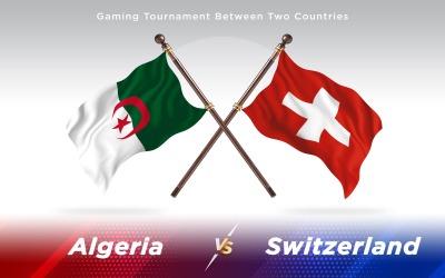 Algeriet kontra Schweiz två länder flaggor - Illustration