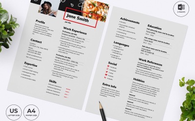 Prémium Pizza Maker CV Resume Template Önéletrajz sablon 160021