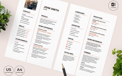 Prémium Restaurant Manager CV Resume Template Önéletrajz sablon 160015
