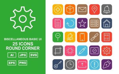 25 Premium Sonstiges Round Corner Icon Set
