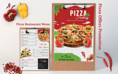 Menu restauracji Pizza - szablon tożsamości korporacyjnej