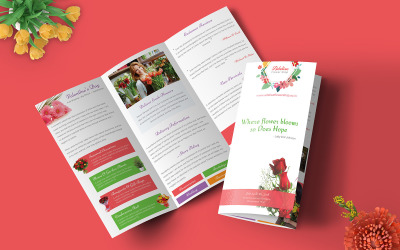 Obchod s květinovými kytičkami - trojnásobná brožura - šablona Corporate Identity