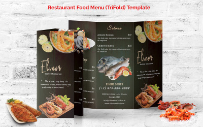 Restaurangmatmeny Trifold - mall för företagsidentitet
