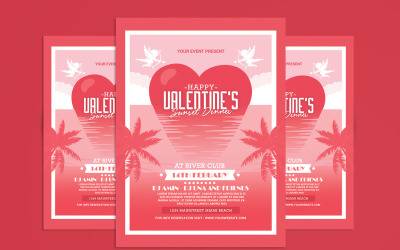 Valentine&#039;s Day Sunset Dinner Flyer - Corporate Identity Template