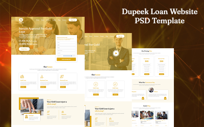 "Dupeek Loan Website PSD Template" - адаптивний PSD шаблон №160244
