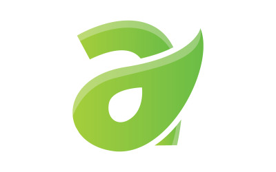Leaf Shape Letter A Logo Template