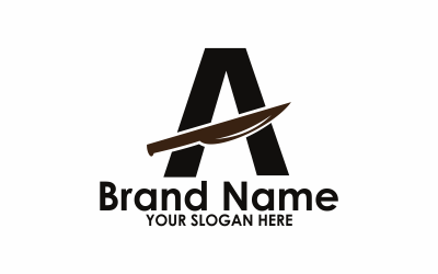 Mektup Bir Bıçak Logo Şablonu