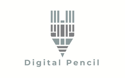 Modèle de logo de crayon numérique