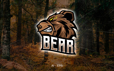 Modèle de logo ours