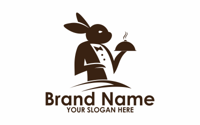 Modelo de logotipo do Rabbit Chef