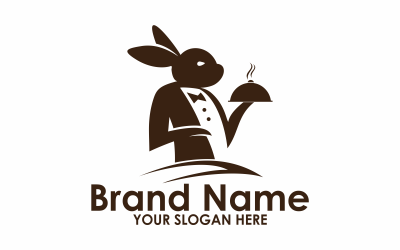 Шаблон логотипа повара кролика