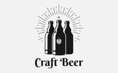 Beer Bottle. Craft Beer Bottles. Logo Template
