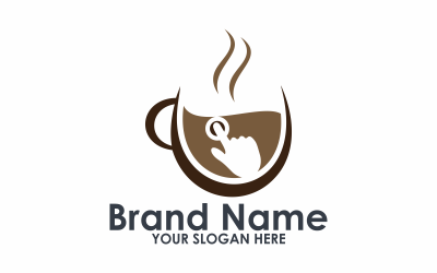 Kliknij Szablon logo napoju kawowego