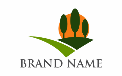 Lesní ploché Logo šablona