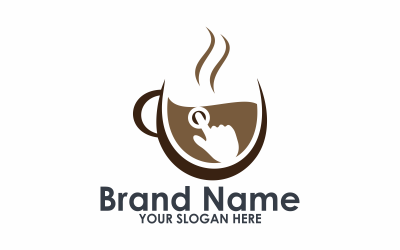 Kahve içeceği Logo Şablonu&amp;#39;na tıklayın