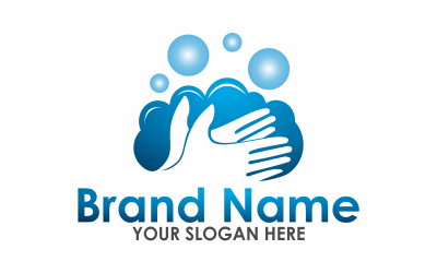 Plantilla de logotipo de manos limpias
