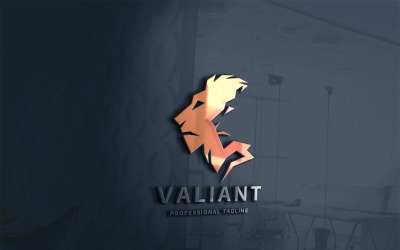 Leeuw en Leeuw Valiant Pro Logo-sjabloon