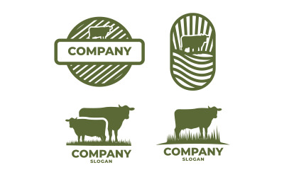 Modello di logo del creatore di allevamento di bestiame