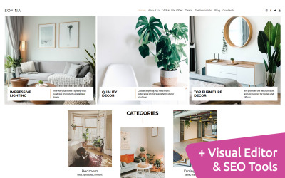 Responsywny szablon Moto CMS 3 Sofina - Interior Designer Moto CMS 3 Template #160443