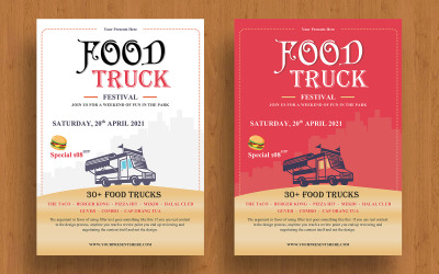 Barevný design festivalu Food Flyer - šablona Corporate Identity