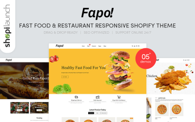 Fapo - адаптивная Shopify тема для фастфуда и ресторана