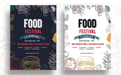Modernes Food Festival Flyer Design - Vorlage für Corporate Identity