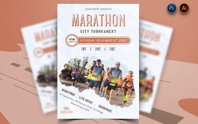 Chastie - Design de Folheto de Evento da Maratona - Modelo de Identidade Corporativa