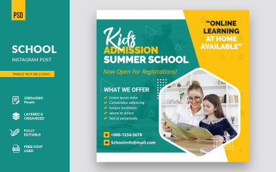 Creative Modern Design School Post Social Media Template