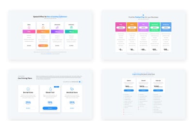 20 Diseño de widget de tabla de precios para el kit de interfaz de usuario web