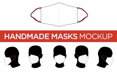 Handgemachte Maske - Vektor-Vorlage Produktmodell