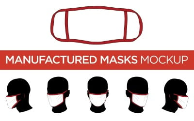 Masque fabriqué - maquette de produit de modèle vectoriel